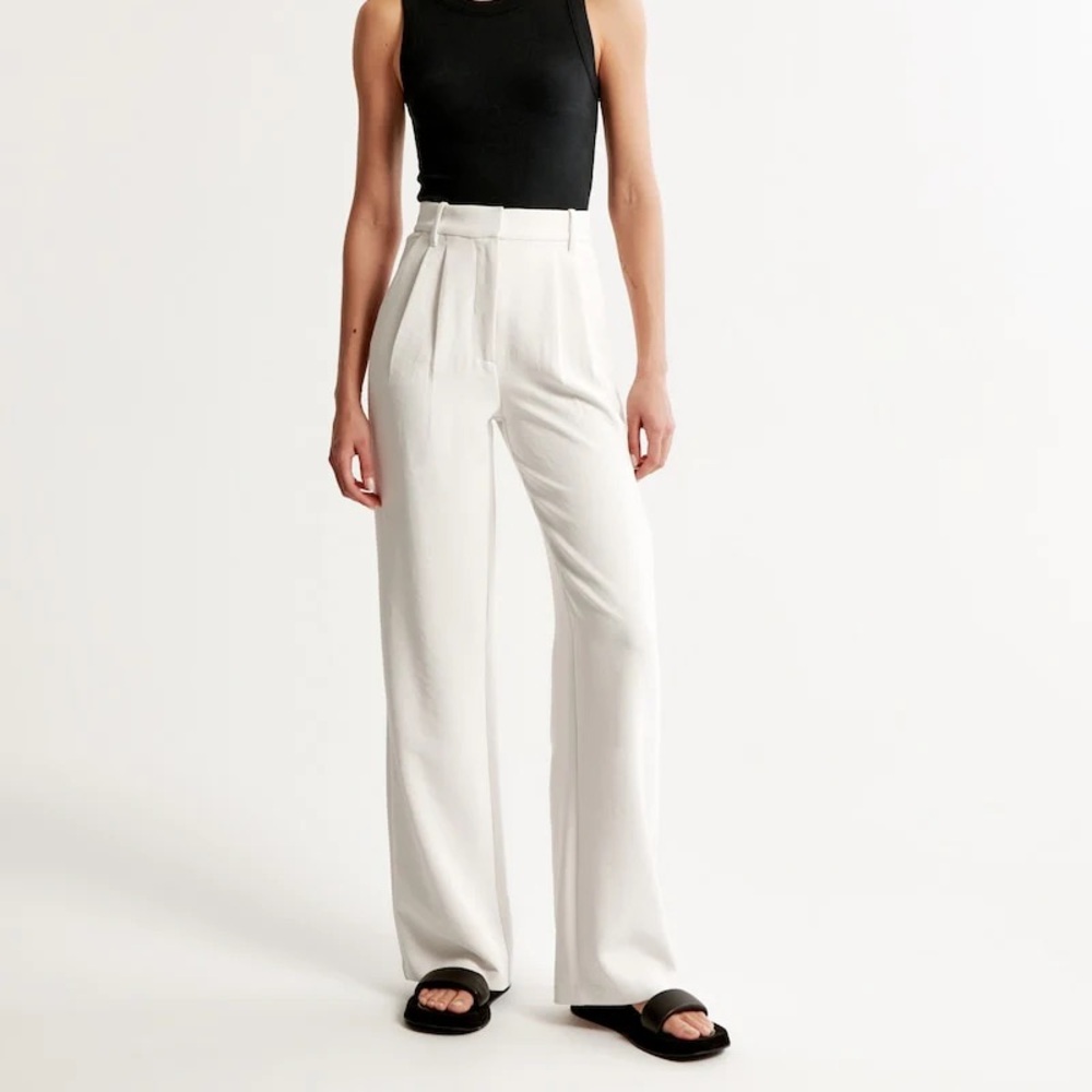 Elegant Women's White Straight Leg Pants